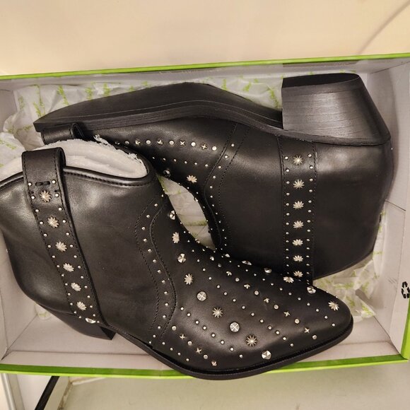 Sam Edelman Black Leather "Brian" Ankle Western Boots. NIB. Size 6.5 - Picture 9 of 11